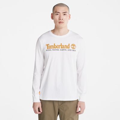 Tricko Timberland Vietor, Vody, Earth and Sky Long-Sleeve T-Shirt Panske Biele | EX5120384