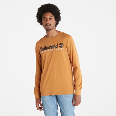 Tricko Timberland Vietor, Vody, Earth and Sky Long-Sleeve T-Shirt Panske Hnede | FE8453197